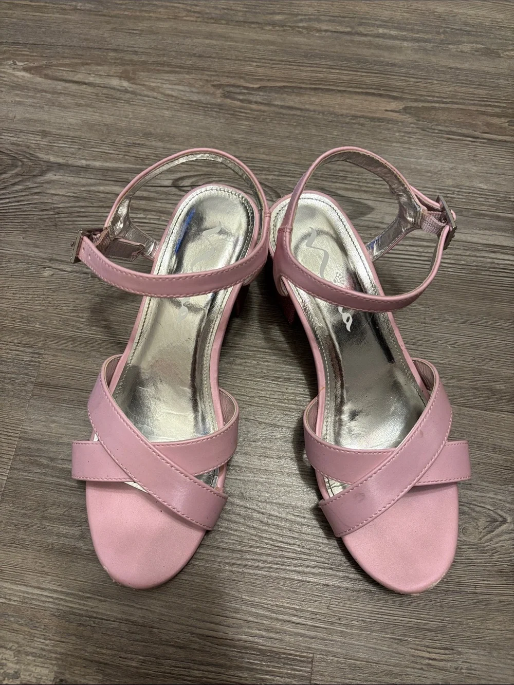 Girls Pink Ankle-Strap Dress Sandals